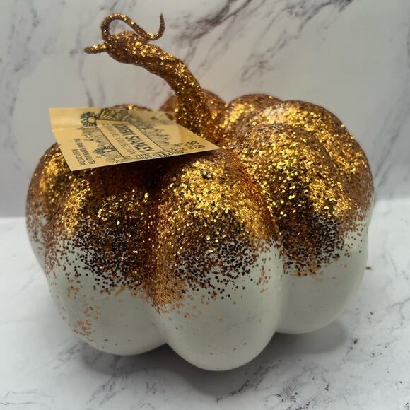 NWT set of glitter orange and white pumpkins - Picture 8 of 9